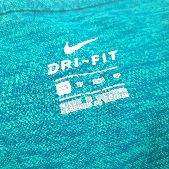 Nike Womens Green Dri Fit V Neck Short Sleeves Activewear Pullover Top Size XS - Picture 4 of 9